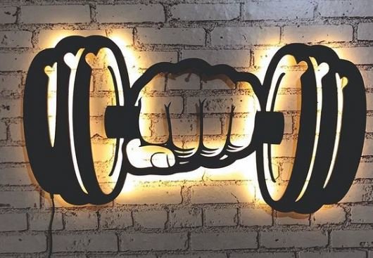 Dumbpell Led Işıklı Tablo
