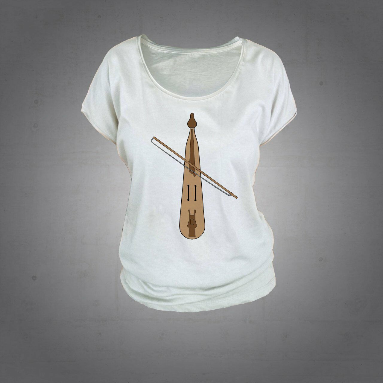 Herşey Nota Kemençe Tshirt Kadın Ekru
