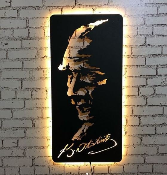 Atatürk Led Işıklı Tablo