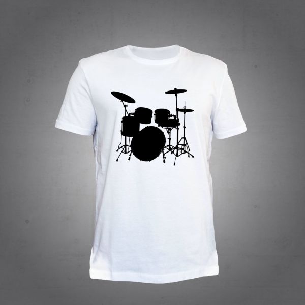 Herşey Nota Bateri Tshirt Beyaz Unisex