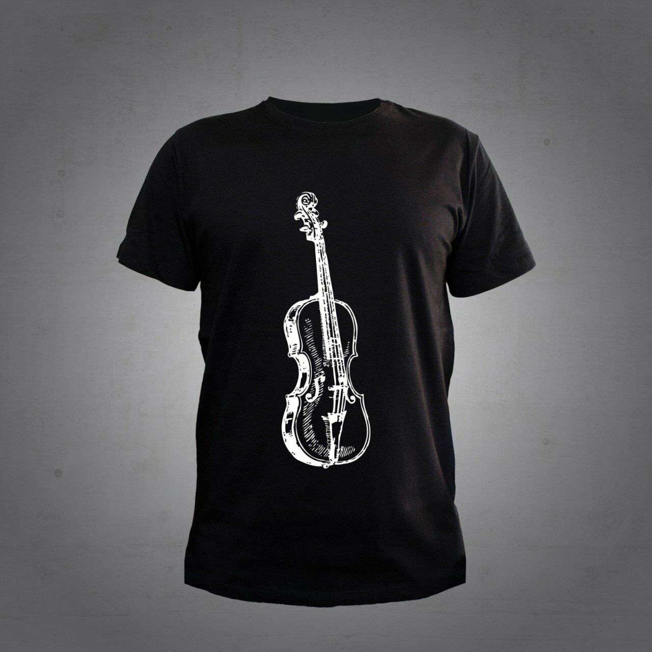 Herşey Nota Keman Siyah Tshirt Unisex
