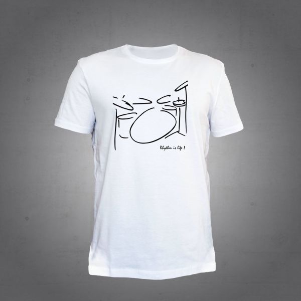 Herşey Nota Bateri Beyaz Tshirt Unisex