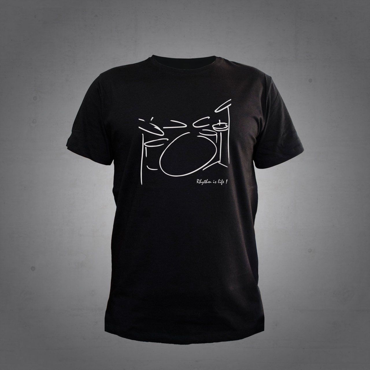 Herşey Nota Bateri Siyah Tshirt Unisex