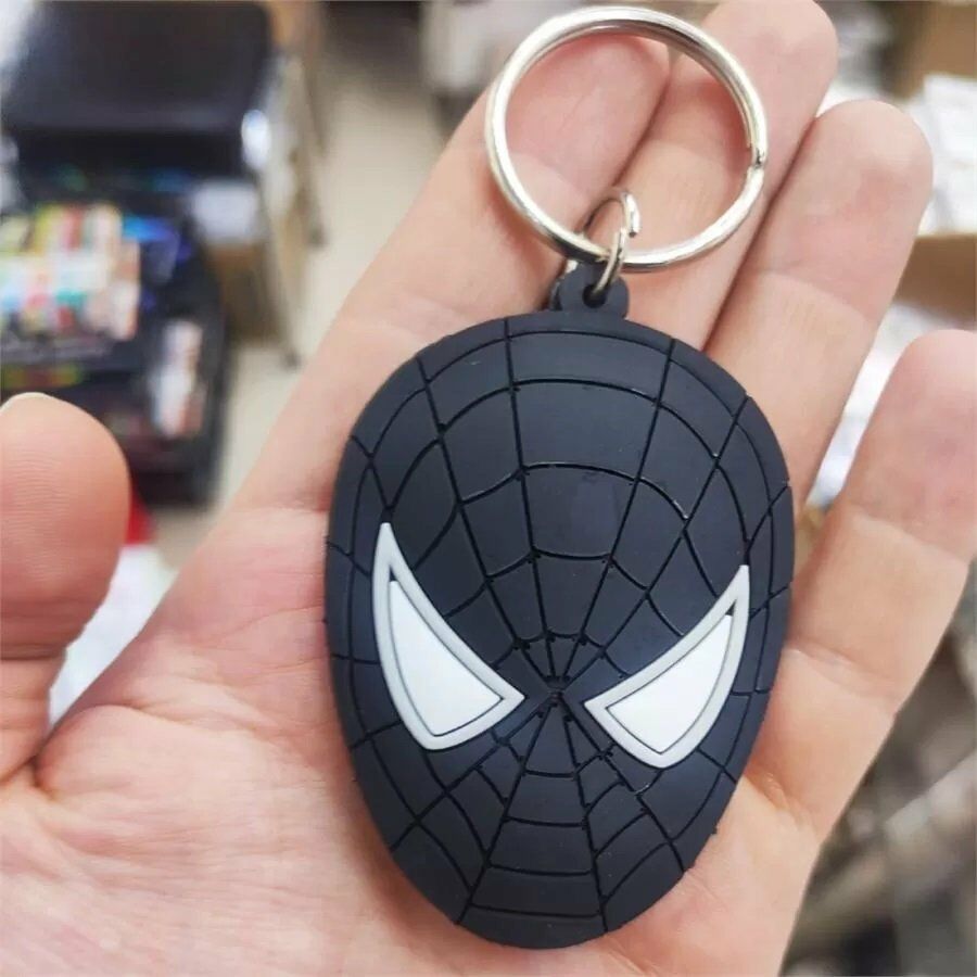 Örümcek Adam Siyah Spiderman Figür Çift Taraflı Anahtarlık Çanta süsü Aksesuar