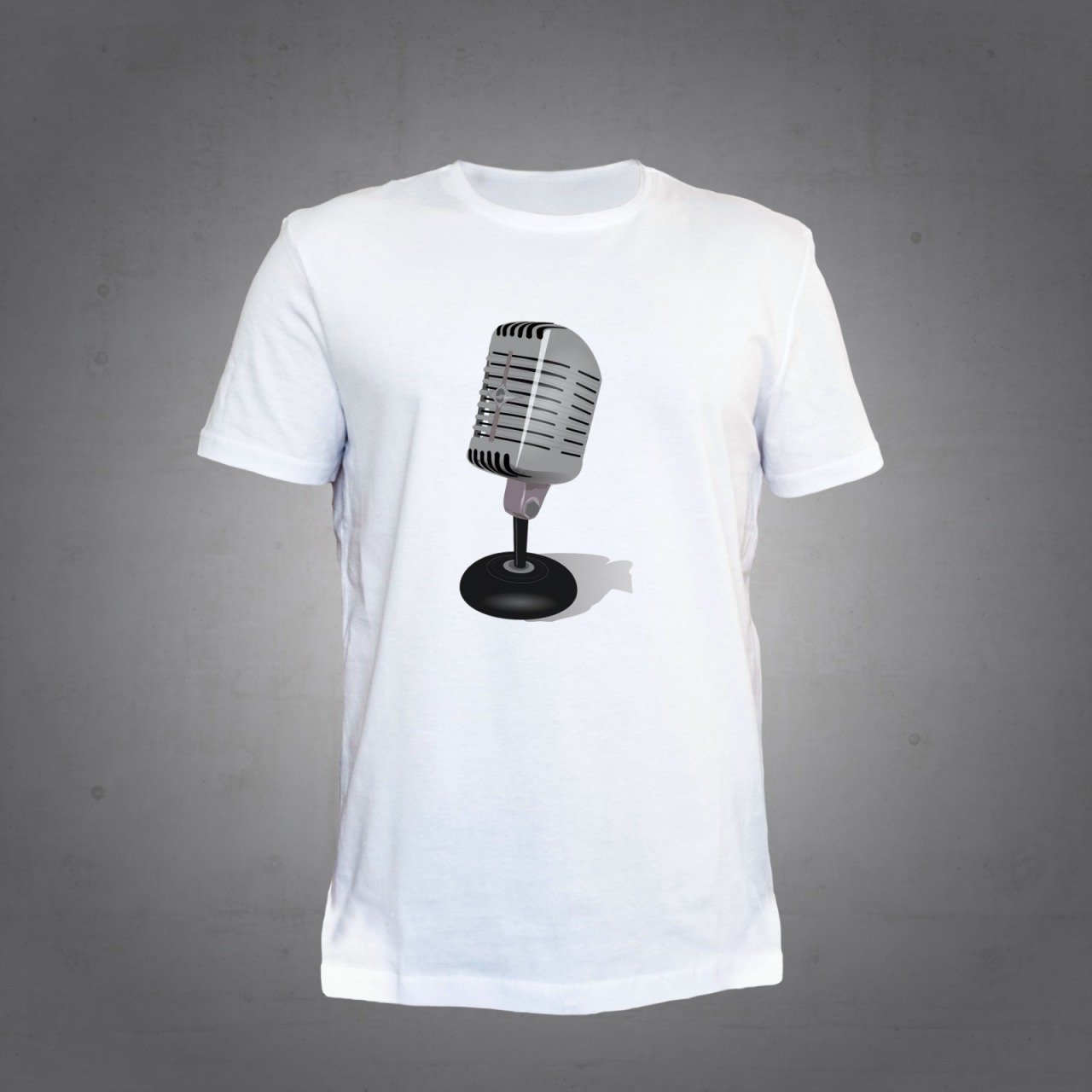 Mikrofon Beyaz Tshirt L
