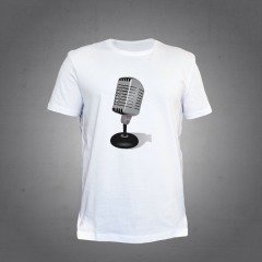 Mikrofon Beyaz Tshirt L