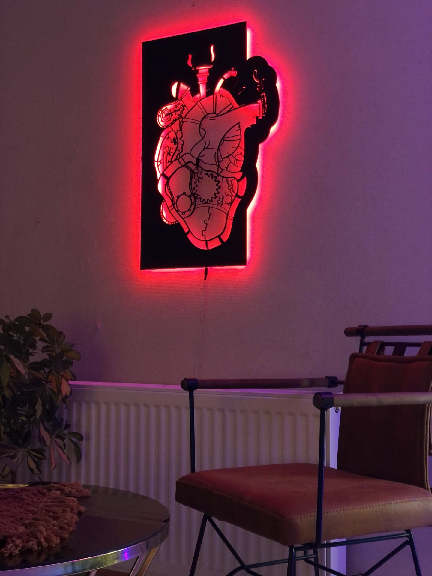 Dekoratif  Doktor Heart LED Işıklı Tablo
