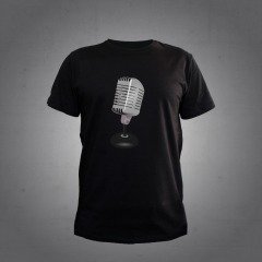 Mikrofon Siyah Tshirt L