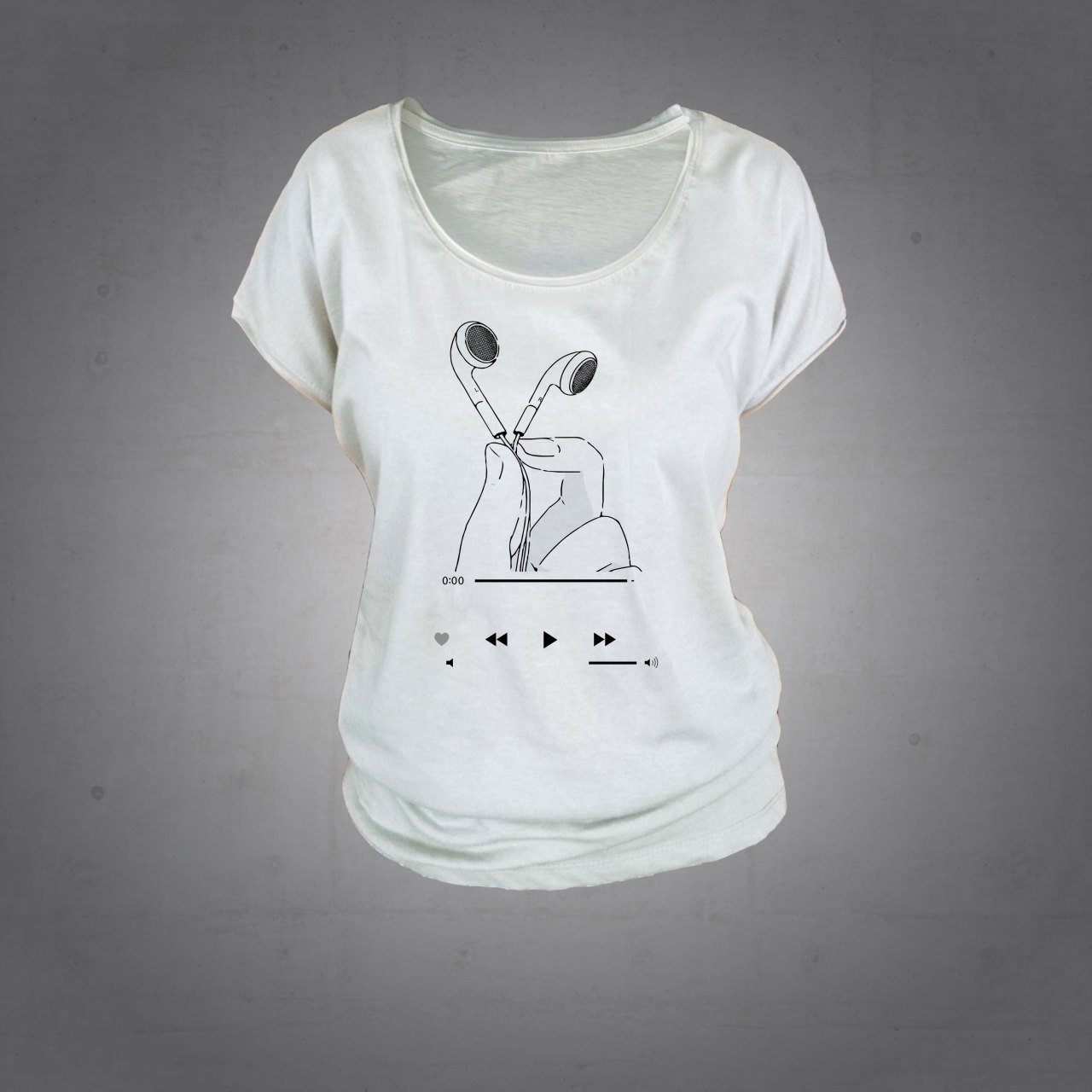 Kulaklık Tshirt Kadın