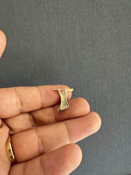 Alevi Pir Sultan Abdal Altın Metal İğneli Gold Rozet