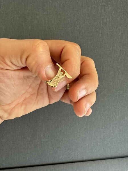 Alevi Pir Sultan Abdal Altın Metal İğneli Gold Rozet
