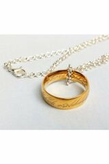 Lord Of The Rings Sırlar Yüzüğü Yüzüklerin Efendisi Yüzük Hobbit Güç Yüzüğü Gold Kolye