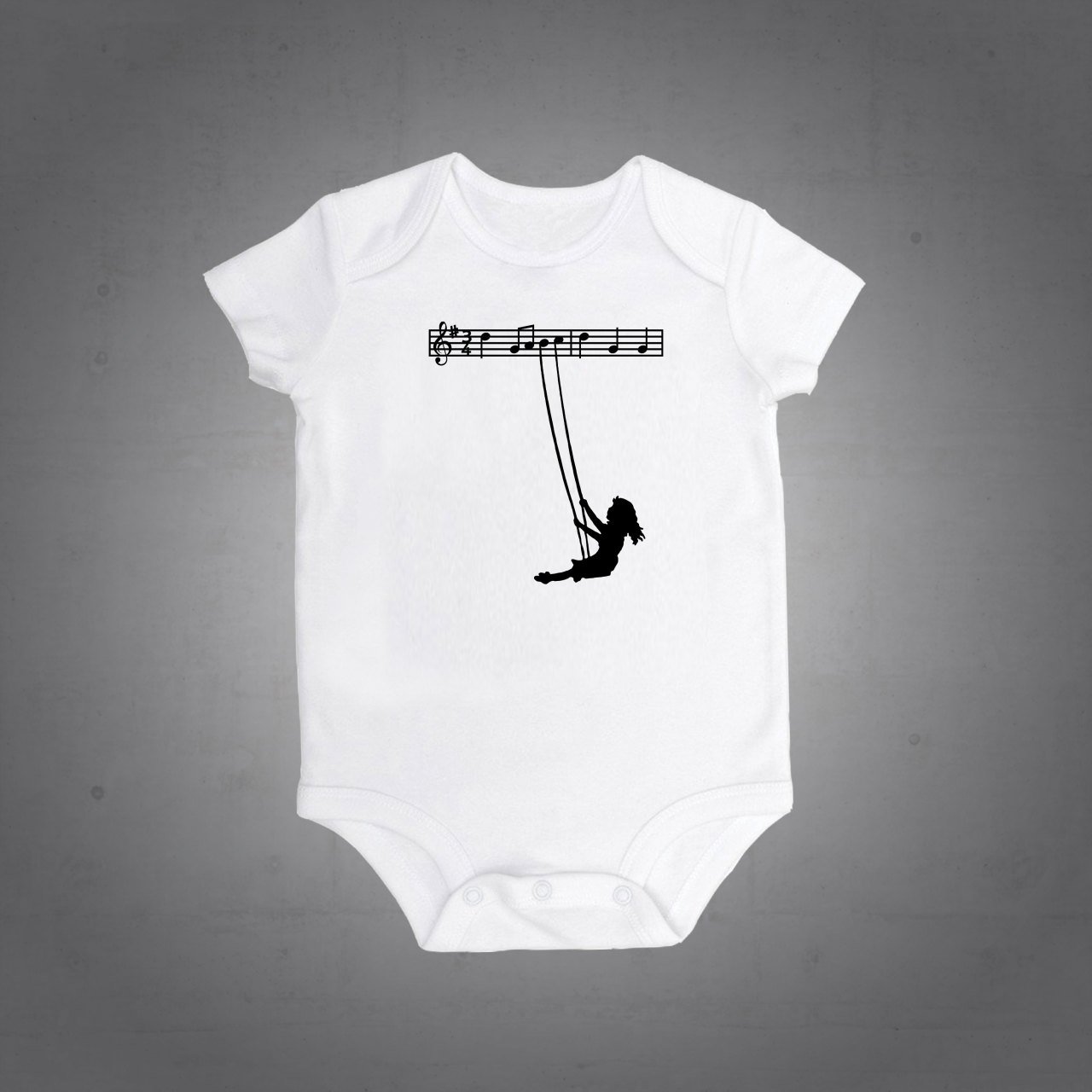 Notalarda Sallanan Kız Bebek Body
