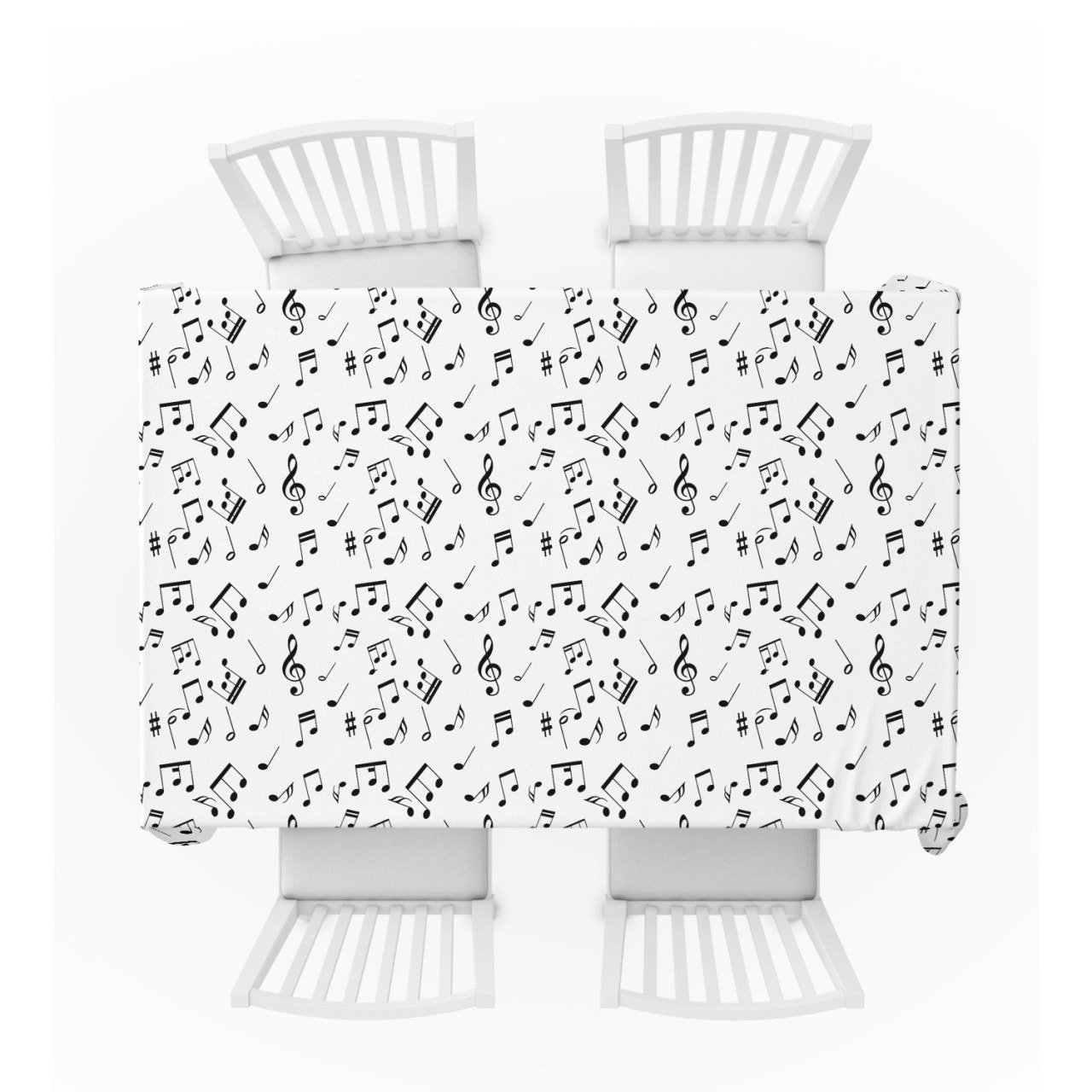 Dağınık Beyaz Desen Masa Örtüsü 120x140cm