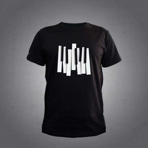 Herşey Nota Piyano Siyah Tshirt