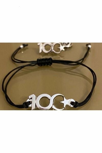 100. Yıl (Yüzüncü Yıl Bileklik ) Asansör ipli Bileklik Gümüş 12 adet