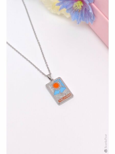 The Lovers Tarot Kolye Burç Kadın Aşıklar Kartı Kolye