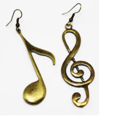 Büyük Sol Anahtar Nota Bakır Küpe