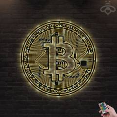 Bitcoin Duvar Dekoru Işıklı