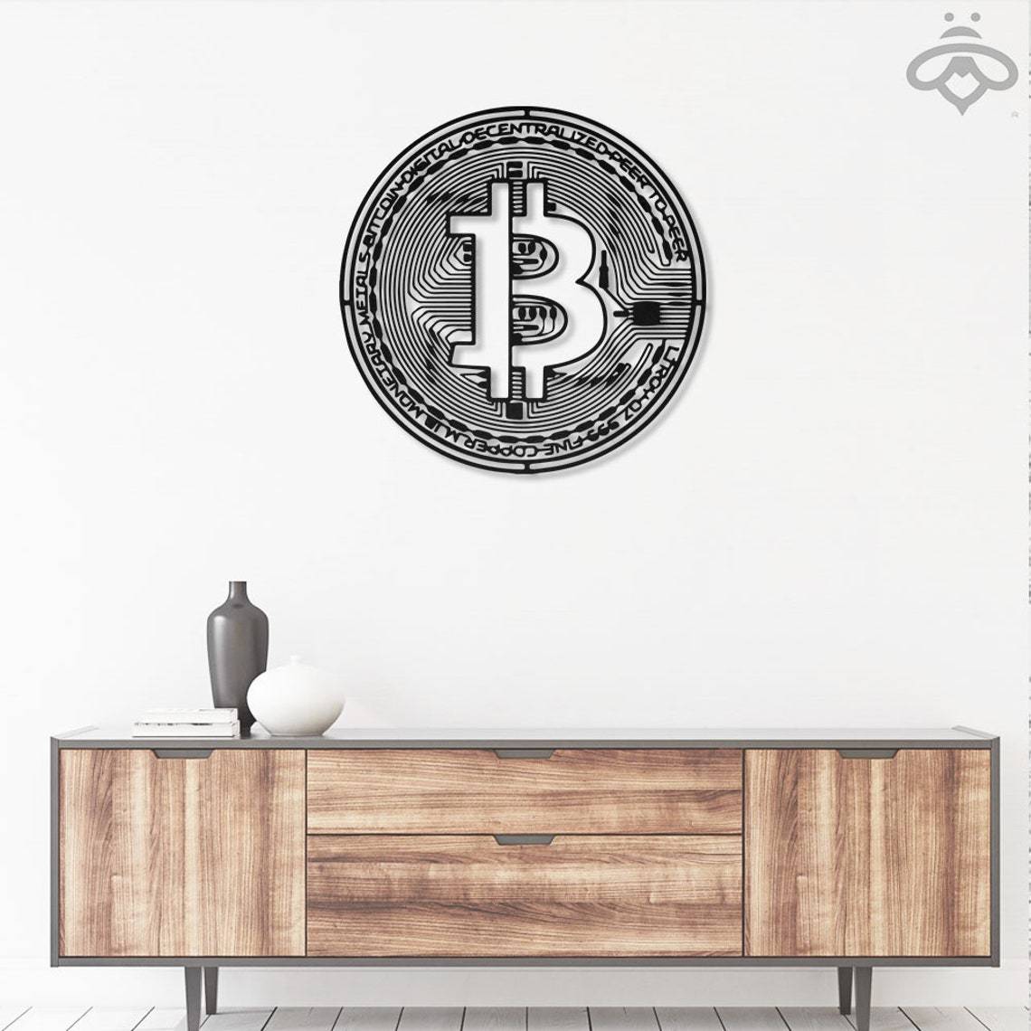 Bitcoin Duvar Dekoru Işıklı Işıklı 30x30cm - evet