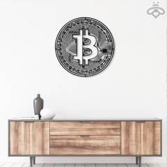 Bitcoin Duvar Dekoru Işıklı Işıklı 30x30cm - evet