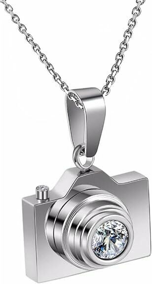Paslanmaz Çelik Kamera Kolye Takı Kadınlar Kararmaz Garantili