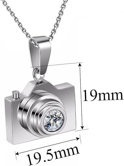 Paslanmaz Çelik Kamera Kolye Takı Kadınlar Kararmaz Garantili