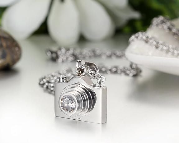 Paslanmaz Çelik Kamera Kolye Takı Kadınlar Kararmaz Garantili