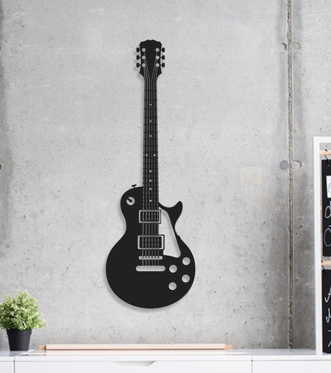 Bas Gitar Duvar Dekoru Işıklı