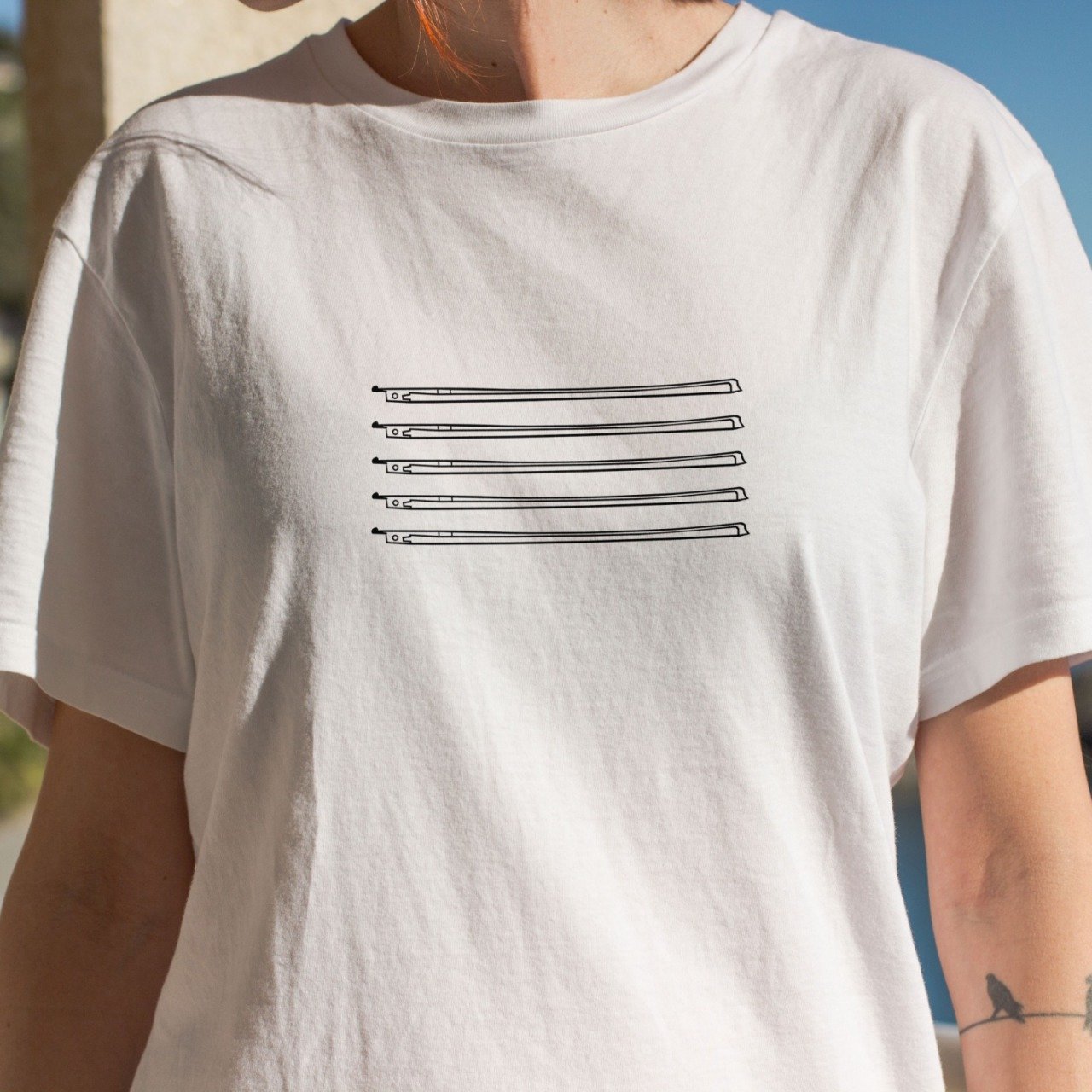 Keman Yayı 5li Beyaz Tshirt Unisex