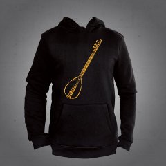 Bağlama Saz Kapüşonlu Sweatshirt Hoodie L