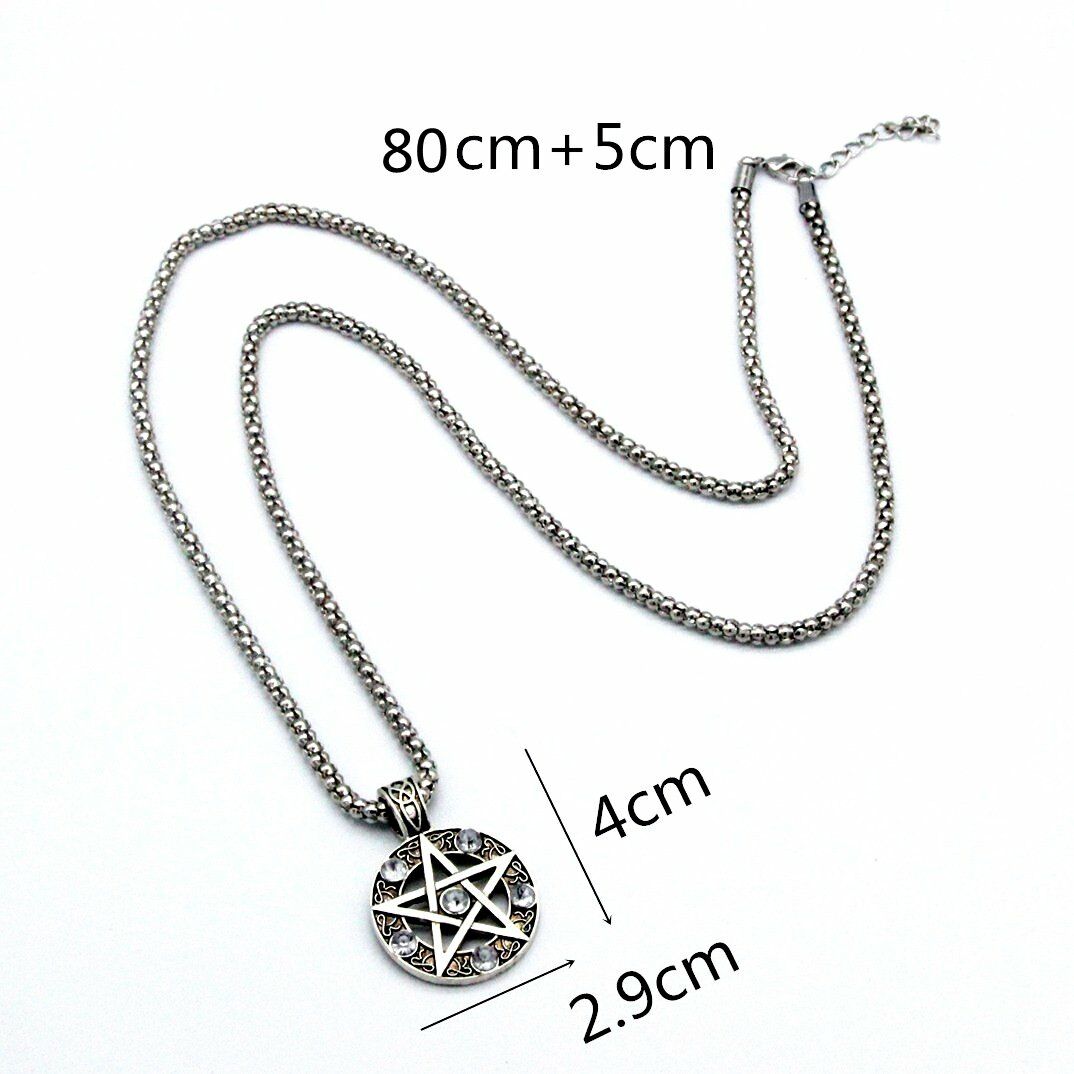 Pentagram Gotik Paslanmaz Unisex Vintage Hollow Pentagramı Çelik