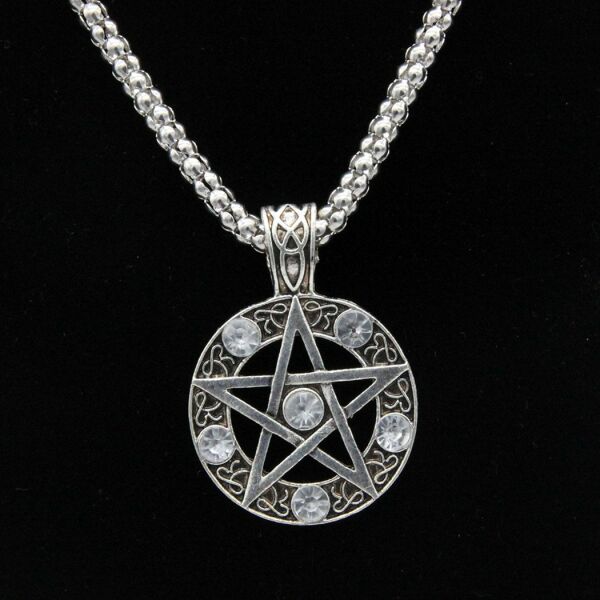 Pentagram Gotik Paslanmaz Unisex Vintage Hollow Pentagramı Çelik