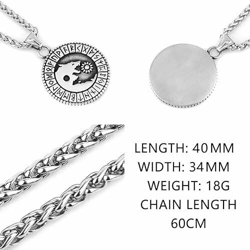 Paslanmaz çelik Vintage Viking kurt güneş kolye erkek Valknut Odin Rune kolye moda kolye