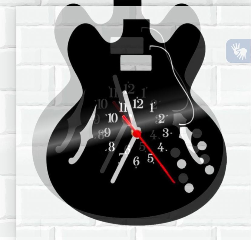 Gitar Ahşap Duvar Saati