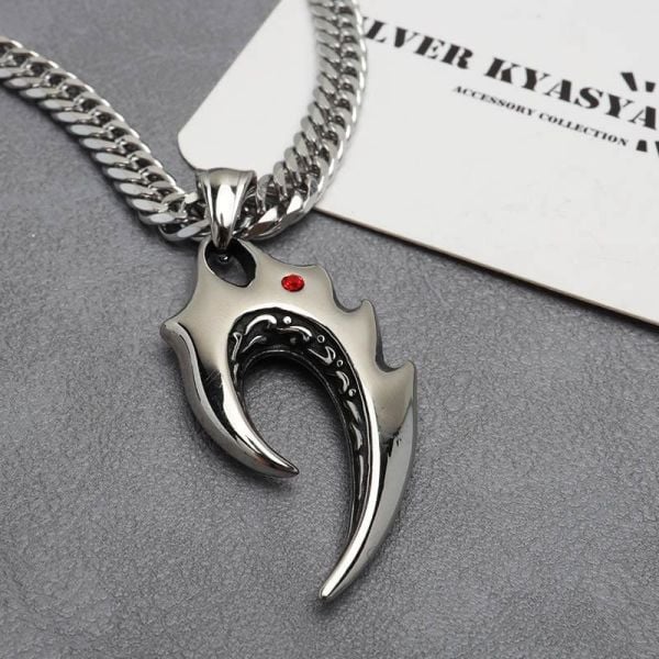 Rhinestone Tribal Alev Paslanmaz Çelik Kolye Zincir 316L