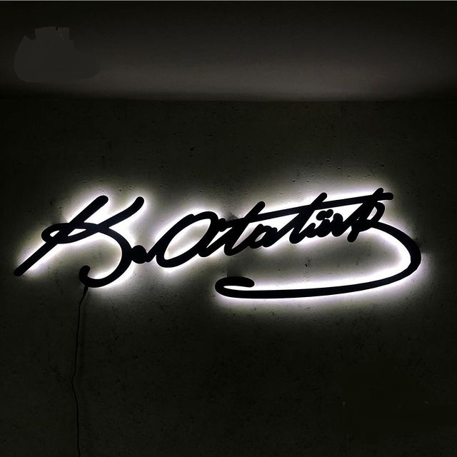 Atatürk İmza Duvar Dekoru Işıklı 50x100cm