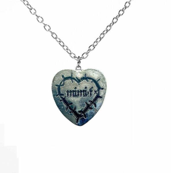 Mimi Heart Dikenli Kalp Kolye 925 Ayar Gümüş Kaplama Metal Kolye
