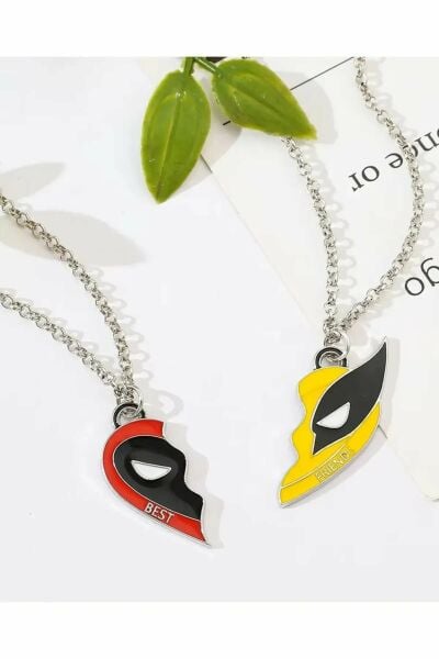 2 Adet Mıknatıslı Arkadaşlık Kolyesi Deadpool & Wolverine Best Friends Kolye İkili Çift 2 adet