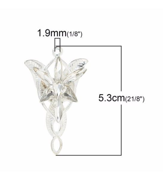 Arwen Evenstar Akşam Yıldızı Kolye Yüzüklerin Efendisi Kolye Kolye Kutusunda Gümüş Kaplama Kadın