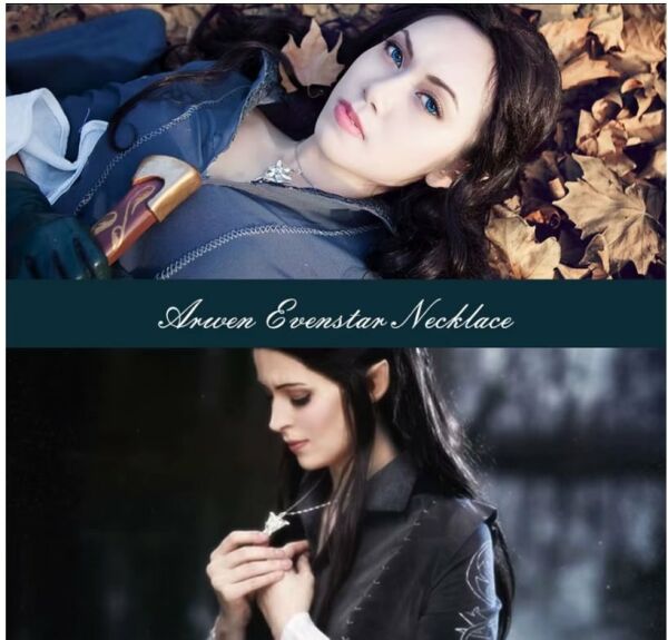 Arwen Evenstar Akşam Yıldızı Kolye Yüzüklerin Efendisi Kolye Kolye Kutusunda Gümüş Kaplama Kadın