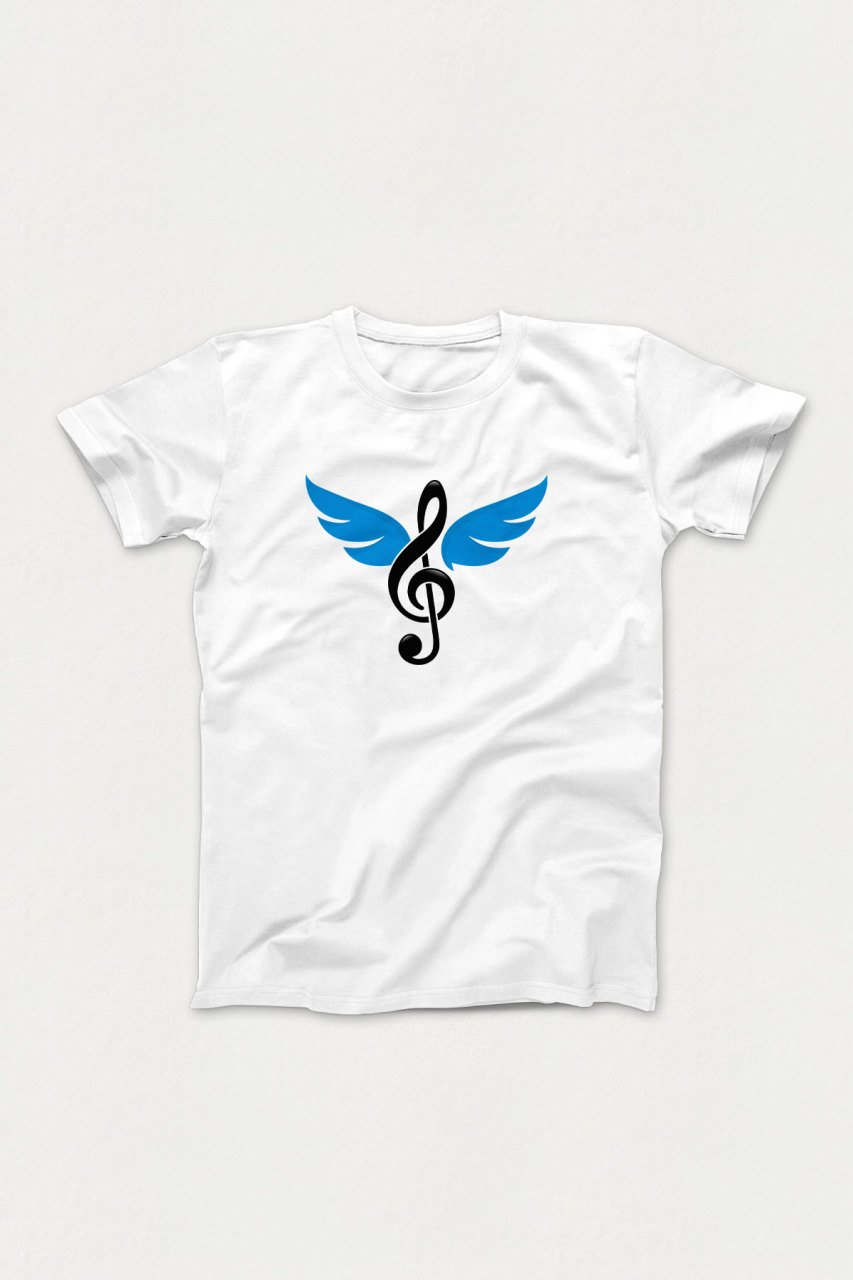 Sol Anahtar Kanat Beyaz Tshirt