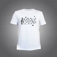 Nota Kuş Beyaz Tshirt