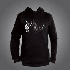 Nota Kapüşonlu Sweatshirt Hoodie Black
