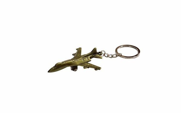 Savaş Uçağı Uçak Bronz  3 Boyutlu Tekerlekleri Dönen Pervanesi Dönen Hoster Pilot Hediye Anahtarlık