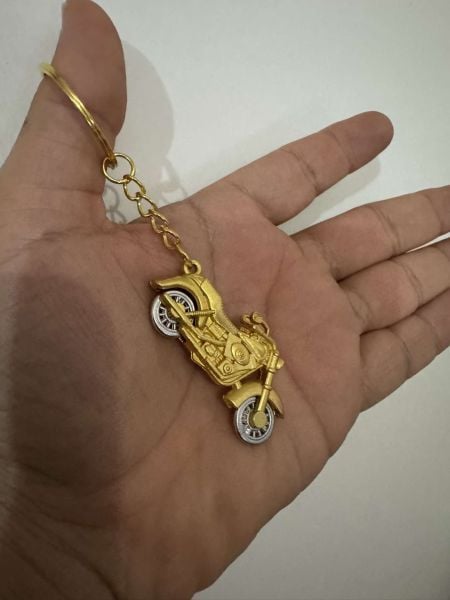 Harley Motorsiklet Gold 3 Boyutlu Tekerlekleri Dönen Anahtarlık