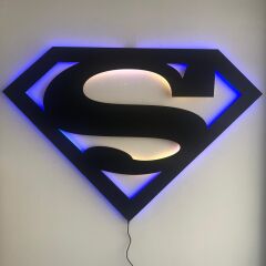Süperman Dekoratif Set LED Işıklı Tablo