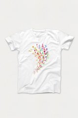 Nota Renkli Beyaz Unisex L