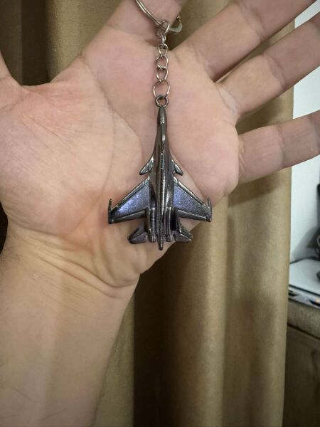 F16 Savaş Uçağı Uçak Hostes Pilot Siyah Metal Anahtarlık