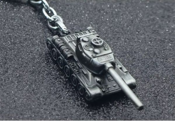 Tank 3D Oynak Ateşleme Yeri Gümüş Anahtarlık